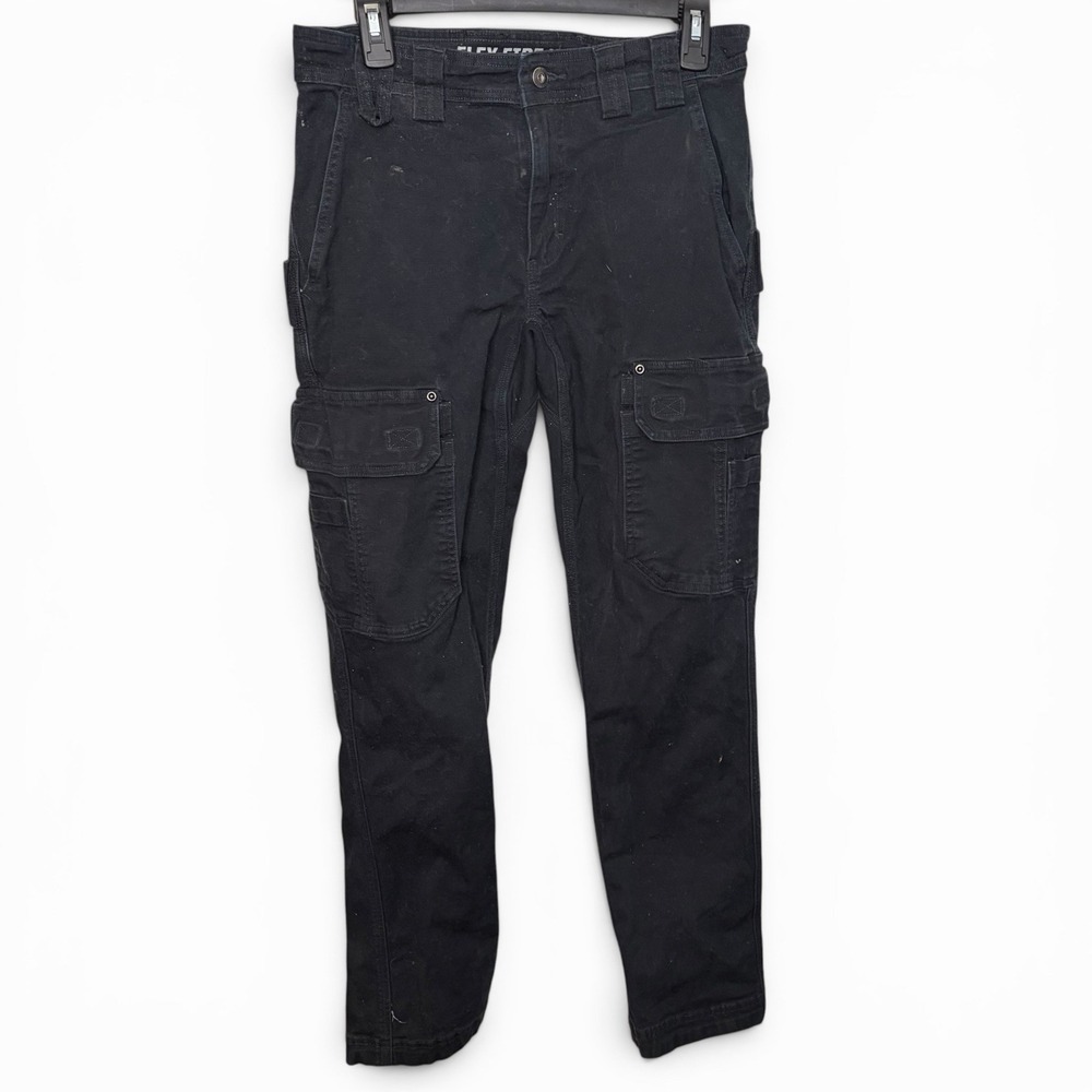 Duluth Trading Flex Fire Hose Canvas Pants Mens 30 X 32 Slim Fit Black Workwear